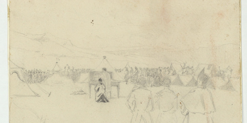 image for: Marià Fortuny - Misa en el 2º cuerpo - Cap a 1860