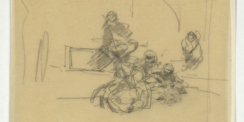 image for: Marià Fortuny - Estudi per al quadre «L&#039;esmolador de sabres» - Cap a 1872