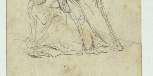 image for: Marià Fortuny - Marroquins (anvers) / Croquis de figures (revers) - Cap a 1860-1862
