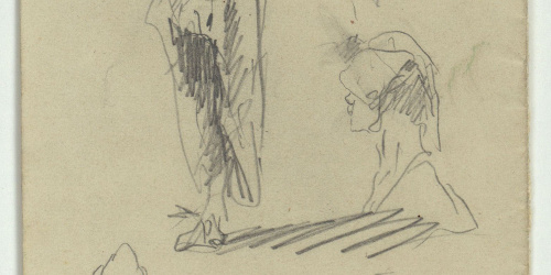 image for: Marià Fortuny - Esbós de caps i figura masculina - Cap a 1863-1866