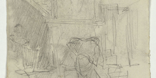 image for: Marià Fortuny - Interior amb figura masculina - Cap a 1867-1872