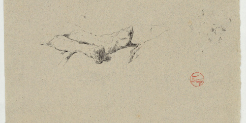 image for: Marià Fortuny - Estudi per als gravats «Cabilenc mort» i «Àrab vetllant el cadàver del seu amic» - Cap a 1866-1867