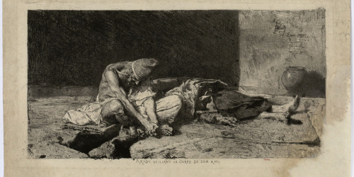 image for: Marià Fortuny - Arabe veillant le corps de son ami (Àrab vetllant el cadàver del seu amic) - 1866