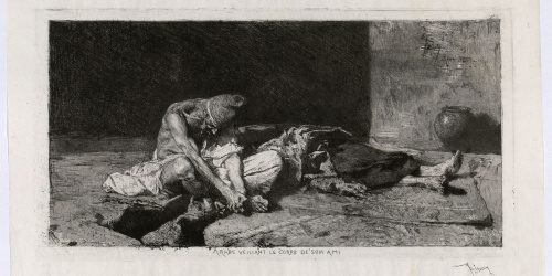 image for: Marià Fortuny - Arabe veillant le corps de son ami (Àrab vetllant el cadàver del seu amic) - 1866