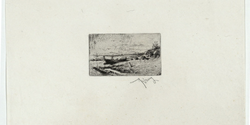 image for: Marià Fortuny - Barca a la platja - [no-dating]