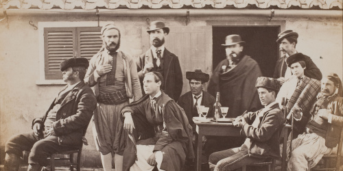 image for: Robert Peters Napper - Group at a Spanish Café (Gibraltar) - Cap a 1860-1863