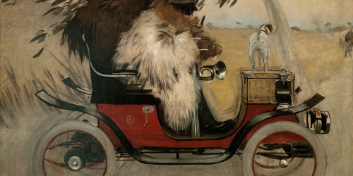 image for: Ramon Casas - Ramon Casas i Pere Romeu en un automòbil - Barcelona, 1901