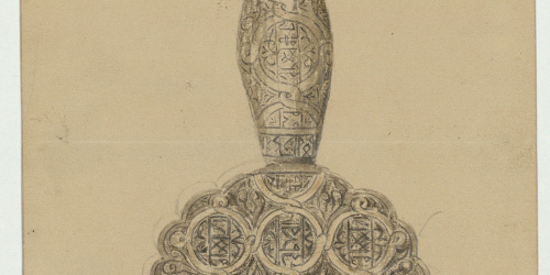 image for: Marià Fortuny - Pom d'espasa d'estil musulmà (anvers) / Esbós de figura (revers) - Cap a 1867-1872