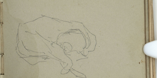 image for: Marià Fortuny - Estudi per a les aquarel·les «El venedor de tapissos» o «Amics fidels» - Cap a 1870