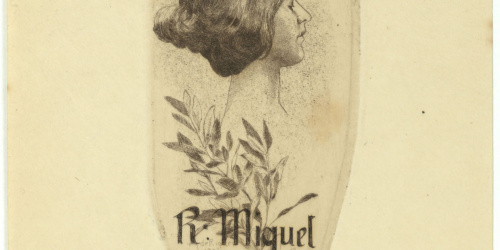 image for: Alexandre de Riquer - Ex-libris R. Miquel - 1903