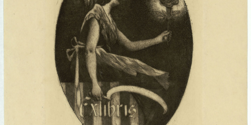 image for: Alexandre de Riquer - Ex-libris Antoni Dalmau - Cap a 1902