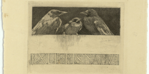 image for: Alexandre de Riquer - Ex-libris Nanu 1 - Cap a 1903