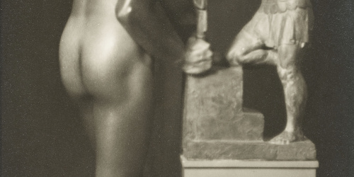 image for: Josep Masana - Sense títol [Estudi de nu amb escultura] - Entre 1920-1940
