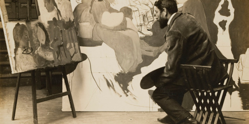 image for: Francesc Serra Dimas - Retrat del pintor Joan Llimona al seu taller - Cap a 1905