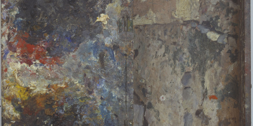 image for: Marià Fortuny - Caixa-paleta de Marià Fortuny amb paisatge a la base interior - 1860-1874