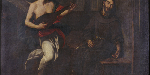 image for: Antoni Viladomat - Sant Francesc sent, en èxtasi, músiques angelicals - Cap a 1729-1733