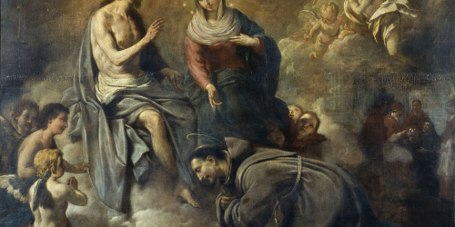 image for: Antoni Viladomat - Jesús concedeix a sant Francesc la indulgència de la Porciúncula - Cap a 1729-1733