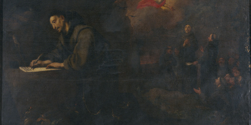 image for: Antoni Viladomat - Sant Francesc escriu la nova regla del seu orde - Cap a 1729-1733