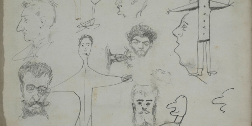 image for: Alexandre de Riquer - Apunt de figures i caps - Cap a 1878-1879