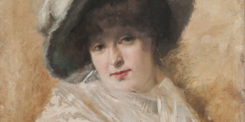 Francesc Masriera - Bust de dona amb xal i capell - Cap a 1875-1900 image for: Francesc Masriera - Bust de dona amb xal i capell - Cap a 1875-1900