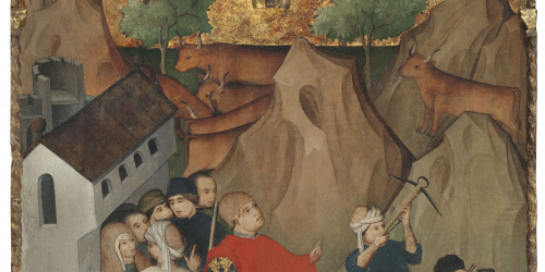 image for: Nicolás Francés - Miracle del mont Gargano - Cap a 1440-1450