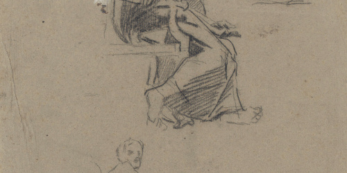 image for: Antoni Caba - Estudi de figures per a la pintura «Penediment de Judes» (anvers) / Estudi de figura per a la pintura «Penediment de Judes» (revers) - Cap a 1874