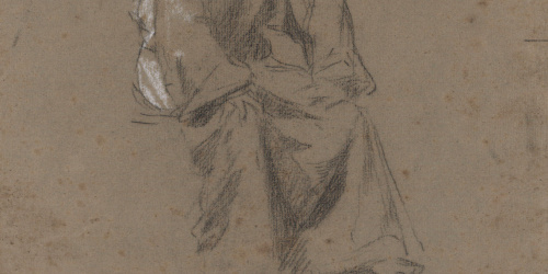 image for: Antoni Caba - Estudi de figura per a la pintura «Penediment de Judes» (anvers) / Estudi de figura per a la pintura «Penediment de Judes» (revers) - Cap a 1874