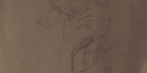 image for: Antoni Caba - Estudi de figura masculina per a la pintura «La Pau» - Cap a 1876
