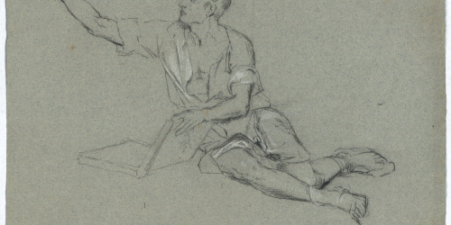 image for: Antoni Caba - Estudi de figura al·legòrica per a la pintura «La Pau» - Cap a 1876