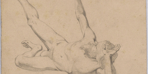 image for: Claudi Lorenzale - Estudi de nu masculí - Cap a 1850-1860