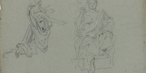 image for: Antoni Caba - Estudi de figures al·legòriques per a la pintura «La Pau» (anvers) / Estudi de figures al·legòriques per a la pintura «La Pau» (revers) - Cap a 1876