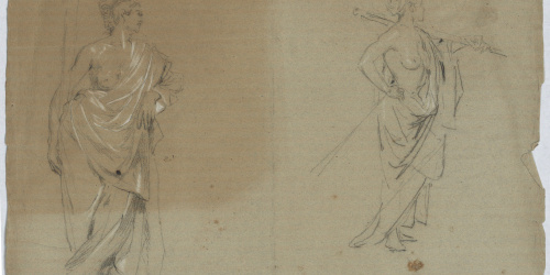 image for: Antoni Caba - Estudis de figures al·legòriques per a la pintura «La Pau» - Cap a 1876