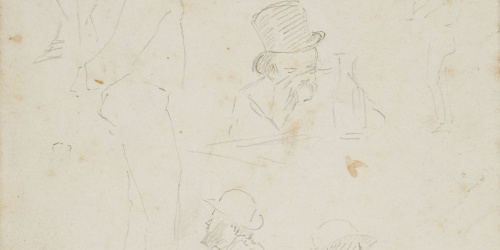 image for: Antoni Caba - Apunts de figures (còpia de gravats de Paul Gavarni) (anvers) / Apunts de figures (revers) - Cap a 1860-1870