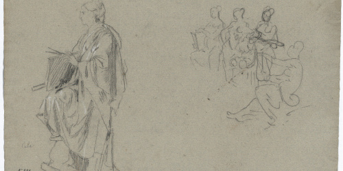 image for: Antoni Caba - Estudi de figures al·legòriques per a la pintura «La Pau» - Cap a 1876
