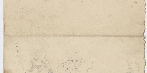 image for: Antoni Caba - Apunts de figures (anvers) / Croquis de figures i figura de torero (revers) - Cap a 1860-1870