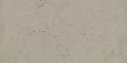 image for: Antoni Caba - Estudi de nu femení per a una pintura (anvers) / Croquis de figures per a una pintura (revers) - Cap a 1860-1880