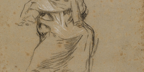 image for: Antoni Caba - Estudi de figura per a la pintura «Penediment de Judes» (anvers) / Estudi de figura per a la pintura «Penediment de Judes» (revers) - Cap a 1874