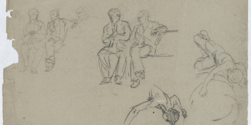 image for: Antoni Caba - Estudi de figures per a la pintura «La Pau» - Cap a 1876