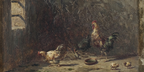 image for: Modest Urgell - Gallines en corral - Cap a 1870-1890