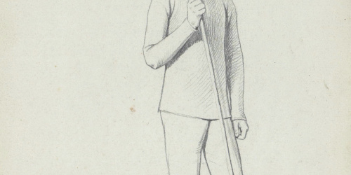 image for: Claudi Lorenzale - Jove amb una vara alta a la mà - Cap a 1860-1880