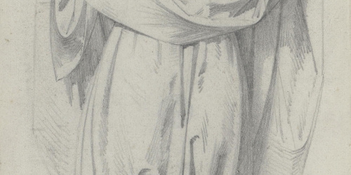 image for: Claudi Lorenzale - Estudi de draperia d'un àngel [?] - Cap a 1850-1855