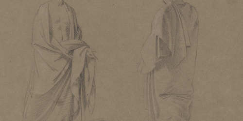 image for: Claudi Lorenzale - Acadèmies masculines (anvers) / Nu masculí en actitud de pregària (revers) - Cap a 1850-1870