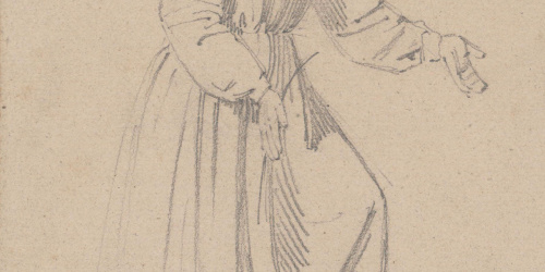 Claudi Lorenzale - Dona en actitud de pujar un esglaó - Cap a 1850-1870 image for: Claudi Lorenzale - Dona en actitud de pujar un esglaó - Cap a 1850-1870