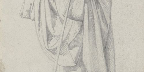 Claudi Lorenzale - Home vestit amb una túnica i un bastó a la mà - Cap a 1850-1870 image for: Claudi Lorenzale - Home vestit amb una túnica i un bastó a la mà - Cap a 1850-1870