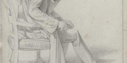 Claudi Lorenzale - Home assegut en una butaca - Cap a 1840-1860 image for: Claudi Lorenzale - Home assegut en una butaca - Cap a 1840-1860