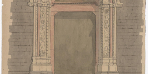 Claudi Lorenzale - Porta gòtica d'una església a Viterbo - Cap a 1839 image for: Claudi Lorenzale - Porta gòtica d'una església a Viterbo - Cap a 1839