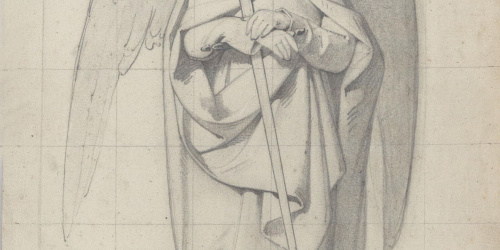 Claudi Lorenzale - Àngel amb espasa llarga - Cap a 1850-1870 image for: Claudi Lorenzale - Àngel amb espasa llarga - Cap a 1850-1870