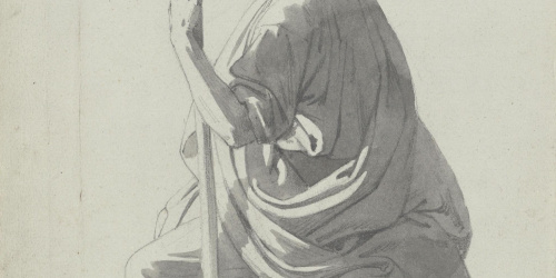 Claudi Lorenzale - Home vell assegut - Cap a 1850-1855 image for: Claudi Lorenzale - Home vell assegut - Cap a 1850-1855
