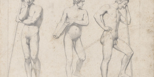 Claudi Lorenzale - Estudis de nus masculins - Cap a 1850-1855 image for: Claudi Lorenzale - Estudis de nus masculins - Cap a 1850-1855