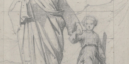 image for: Claudi Lorenzale - Sant Josep i el Nen (anvers) / Sant Josep i el Nen (revers) - Cap a 1850-1870